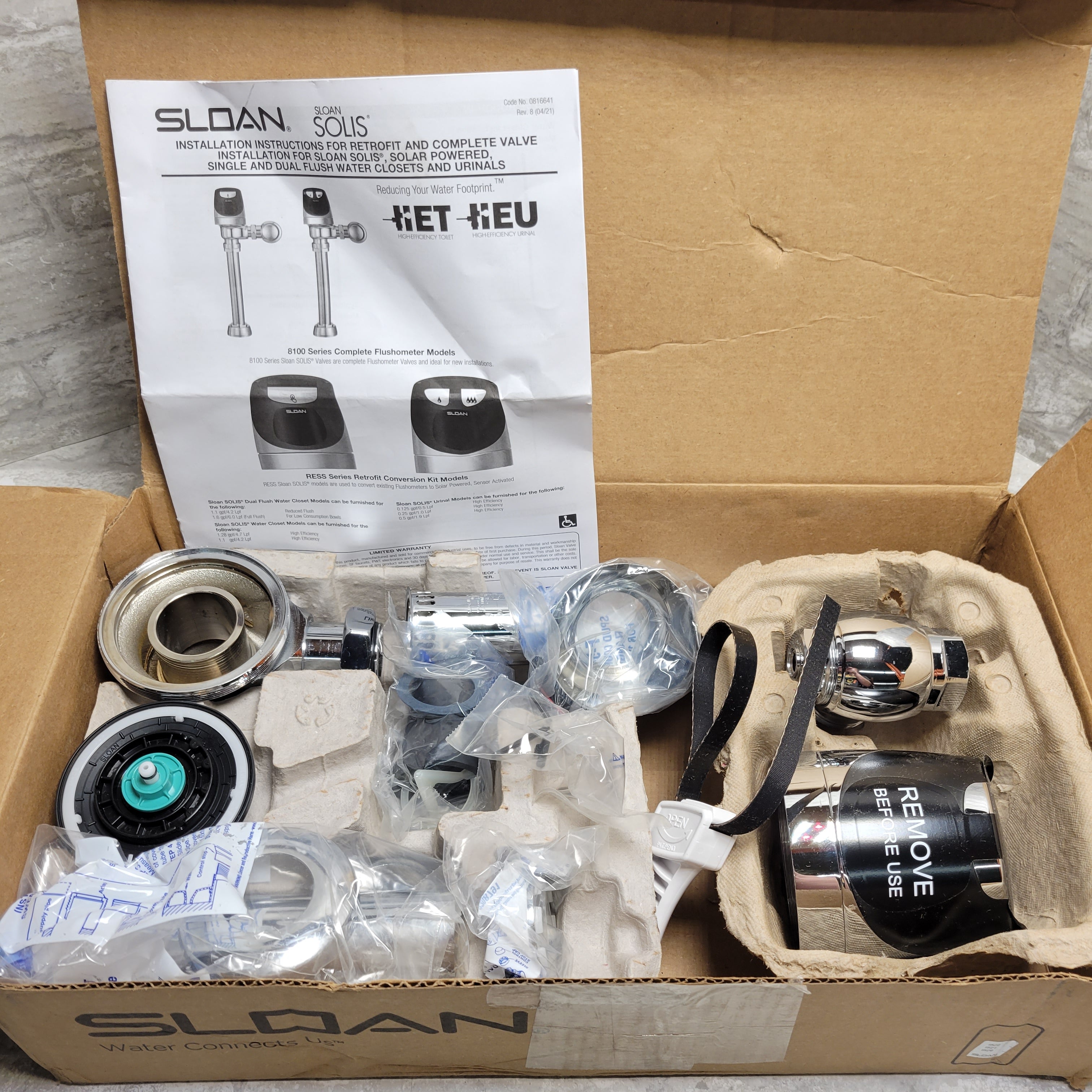 Sloan Optima Flushometer Automatic Flush 8111-1.28, 3ETX6, 3370022 (8131576594670)